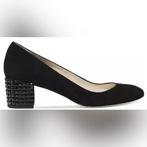 Michael Kors Arabella Black Suede Pumps w/ Jeweled Heels